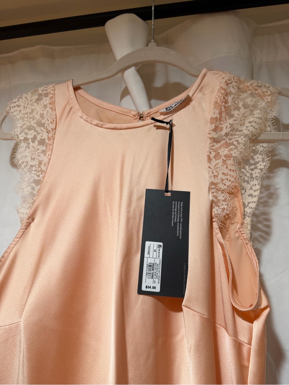Future Collective Peach Lace-Trim Midi Dress - Picture 2 of 4